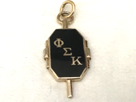 Phi Sigma Kappa Gold on Sterling Watch Key Charm Fob - £36.22 GBP