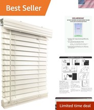 Stylish Cordless Faux Wood Window Blinds 30.5&quot;W x 48&quot;H- Easy Installation - $67.99