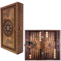 Backgammon Set AVALON Mosaic and Carved Design Art - 20.5 &quot; / 52,5 cm - £615.02 GBP