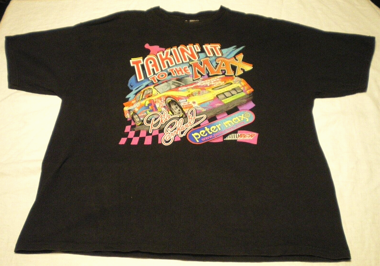 DALE EARNHARDT The Man Takin' It To The PETER MAX Chase Authentic XL Vtg T-SHIRT - £54.92 GBP