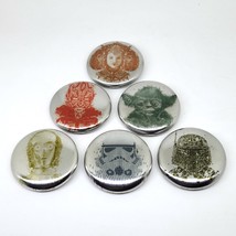 Star Wars Identities The Exhibition Button Pin Badge Set Of 6 - £46.83 GBP