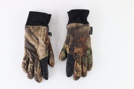 Vintage Cabelas Distressed Leather Goretex Camouflage Hunting Gloves Small - £38.18 GBP