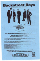 Backstreet Boys Black &amp; Blue World Tour Ets Flyer 2001 Concert Caravan I... - £5.08 GBP