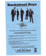 Backstreet Boys Black &amp; Blue World Tour Ets Flyer 2001 Concert Caravan I... - $8.91 CAD