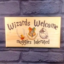 Large Wizards Welcome Plaque / Sign - Muggels Harry Potter Bedroom Door  - £16.51 GBP