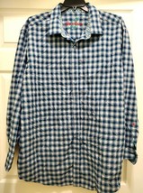 Robert Graham Men&#39;s Size 3XL Long Sleeve Button Shirt Blue Plaid Flip Cu... - $37.95