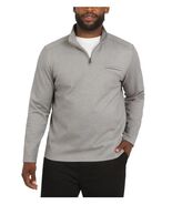 DKNY Mens Sweater Gray Grey 1/4 Zip Herringbone Mock Neck Pocket Long Sl... - $83.08 CAD