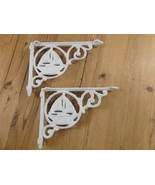 2 CAST IRON BRACKETS WHITE SAIL BOAT NAUTICAL GARDEN BRACES SHELF CORBEL... - €19,82 EUR