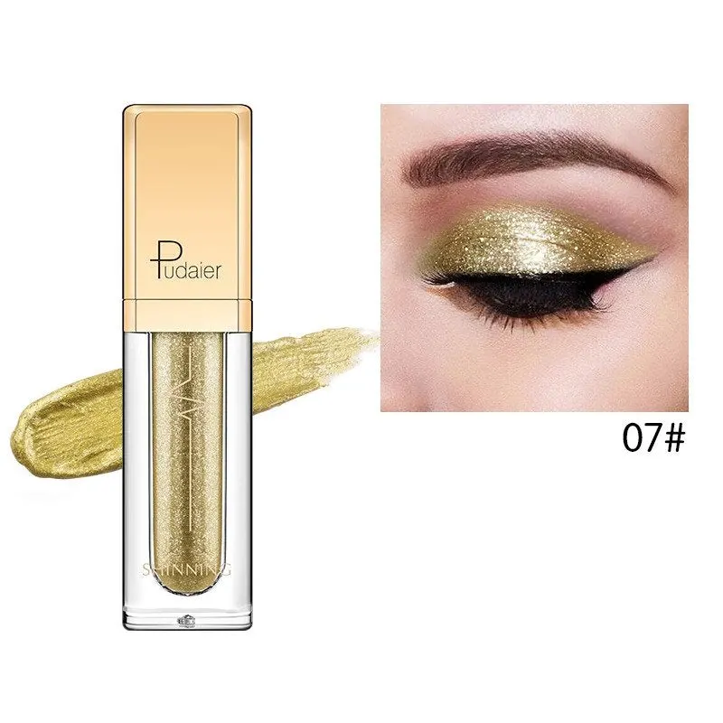 Pudaier Liquid Shimmer Glitter Gold 07 Eye Shadow  full size makeup, light - £12.74 GBP