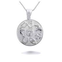 925 Sterling Silver Lucky Charm Medallion Pendant Necklace - £19.10 GBP+