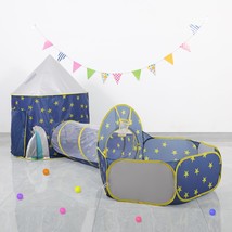 4Pc Kids Play Tent, Crawl Tunnel, Ball Pit And Star Lights [ Pop Up Port... - $56.99