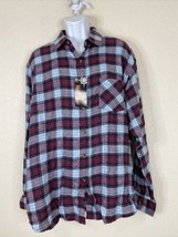 NWT Northpoint Men Size XL Purple/Blue Check Button Up Shirt Long Sleeve... - $6.91