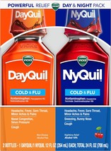 Vicks DayQuil and NyQuil Cherry Cold and Flu Relief Cherry-Flavored Liquid Medic - £28.77 GBP