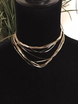 Vintage Crown Trifari Multi Strand / Tone Chain Necklace Shiny 1970s or 1980s - £29.89 GBP