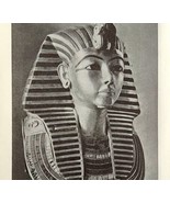 1942 Egypt Gold Mask of Tutankhamun Historical Print Antique Ephemera 8x5  - $20.98