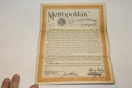Antique 1919 Metropolitan Life Insurance Life Policy Ephemera - £10.25 GBP