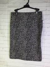 Covington Petite Womens Small Knit Pencil Skirt Stretch Herringbone Blac... - £15.24 GBP