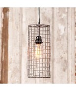 Wire Cylinder Hanging Light in Antique Brown - SALE - $1,410.81 MXN