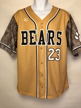 New Mizuno Men&#39;s Medium Bears Full Botton Baseball Jersey #23 Gold - $31.67