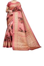 Printed Art Silk Saree Sari Ethnic Blouse Piece Women Dress Free Shipping - £18.56 GBP