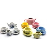 2 Tea Sets Children Tiny Pokey-Dots Doll House Toy Size AS IS - €21,55 EUR
