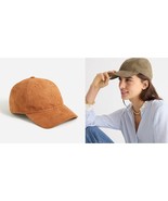 New J Crew Faux Suede Brown Green Vintage Style Baseball Cap Hat One Size - £19.68 GBP