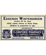 Vintage Pharmacy Label ESSENCE WINTERGREEN Sanford Pharmacy Rexall Boonv... - $590.02 MXN