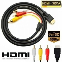 1080P HDMI Male To 3 RCA Video Audio AV Component Converter Adapter Cable 6 Feet - $11.99
