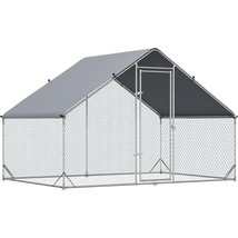 9.8 Ft x 6.6 Ft. Outdoor Yard Metal Walk-in Chicken Coop with Waterproof Cover - €295,16 EUR