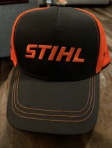 STIHL Outfitters Truckers Snapback Mesh Baseball Cap Hat Neon Orange NWT - £18.48 GBP