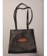 Harley Davidson Motor Cycles Black Leather Embroidered Logo Shoulder Bag... - $42.03