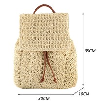 Women Backpack Straw Bag Boho Bohemian Hollow Rope Woven Travel Bags for Women B - £27.90 GBP