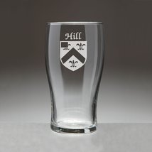 Hill Irish Coat of Arms Tavern Glasses - Set of 4 (Sand Etched) - £54.35 GBP