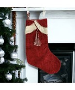 Christmas Stocking Traditional Red White Tassel Holiday Stocking Stripes... - £16.87 GBP
