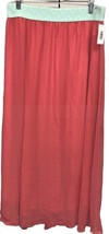 NEW LuLaRoe Large Solid Coral Pink Long Lined Chiffon LUCY Skirt - $14.84
