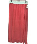 NEW LuLaRoe Large Solid Coral Pink Long Lined Chiffon LUCY Maxi Skirt - $24.74
