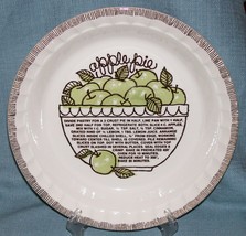 Vintage Royal China Jeannette-Deep Dish APPLE Pie Plate/ Baker w/ Recipe EVUC #2 - £9.33 GBP