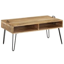 vidaXL Natural Wood Rectangular Coffee Table with Storage Drawers - €135,18 EUR