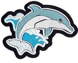 Leaping Dolphin Iron On Sew On Embroidered Patch 3&quot;x 2 3/4&quot; - $5.79