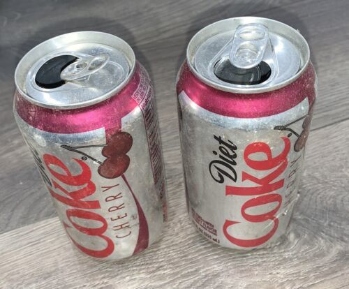 Primary image for Diet Cherry Coke Coca Cola Set Of 2 Can Year 2007 Red & Silver
