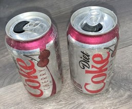 Diet Cherry Coke Coca Cola Set Of 2 Can Year 2007 Red &amp; Silver - $4.87