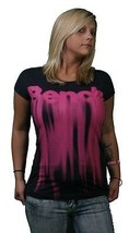 Bench UK Morph Tee Navy Scuro con Rosa Fusione Logo Grafica Manica Corta T-Shirt - $14.96+