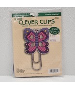 Vintage Bucilla Clever Clips Counted Cross Stitch Butterfly Kit Papercli... - $19.79
