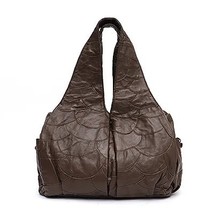 SC Large Leather  Bag Women Sheepskin work Hobo Ladies Retro Style Big Handbag F - £102.20 GBP