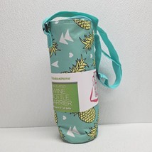 Wine Carrier Bag Insulated Single Bottle Carrying Tote Blue Yellow Pinea... - €12,69 EUR