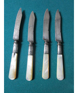 Art Nouveau 4 Fruit Knives Plated Steel Blades, Mother Of Pearl Handles,... - €50,66 EUR