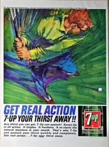 7 UP Get Real Action Professional Golf Golfer Golf Course -1964 Vintage ... - $214.62 MXN