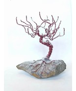 Winter Snow tree, Copper wire and stone from the coast of the Black Sea,... - $670.75 MXN