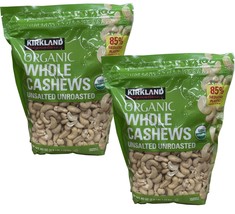 2 Packs Kirkland Signature Organic Whole  Cashews Unsalted Unroasted 40oz - $55.07