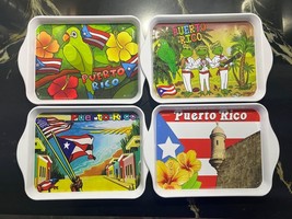 Puerto Rico Tray Tin Island Advertising 4 Pack Bandejas - £19.79 GBP